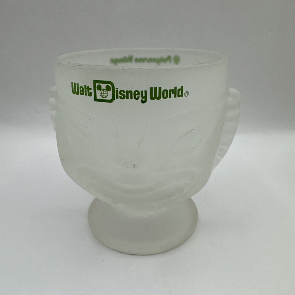 Walt Disney World Polynesian Village Tiki Frosted Footed Cup Vintage